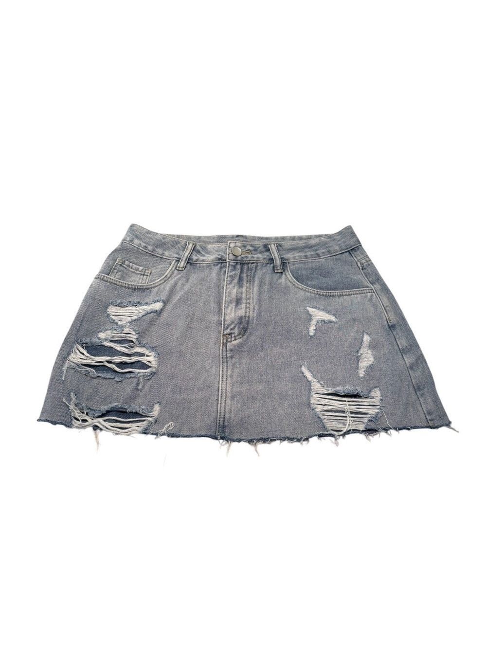 SHEIN Women's Destroyed on Purpose Denim Short Short Skirt Her Size Large